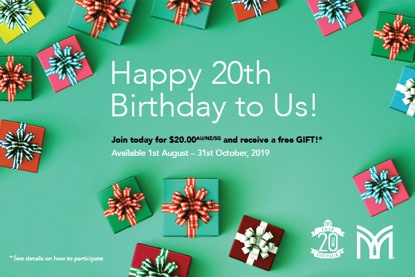 Celebrate 20th Anniversary with a $20 Sign Up Fee